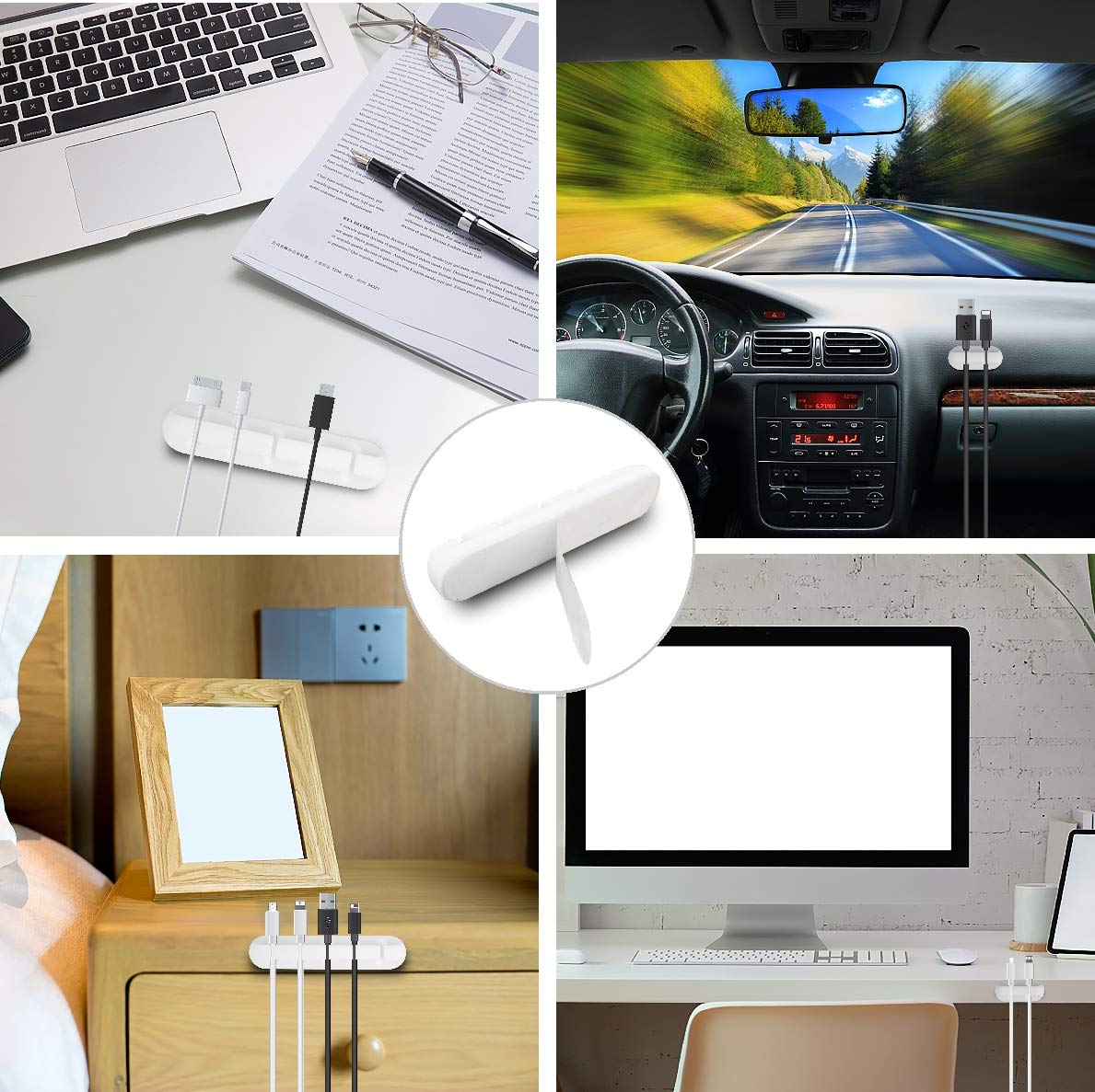 6 Clip Organizzatrici Cavi - Adesivo No-Residue Per Scrivania, PC E Ufficio - Foto 14