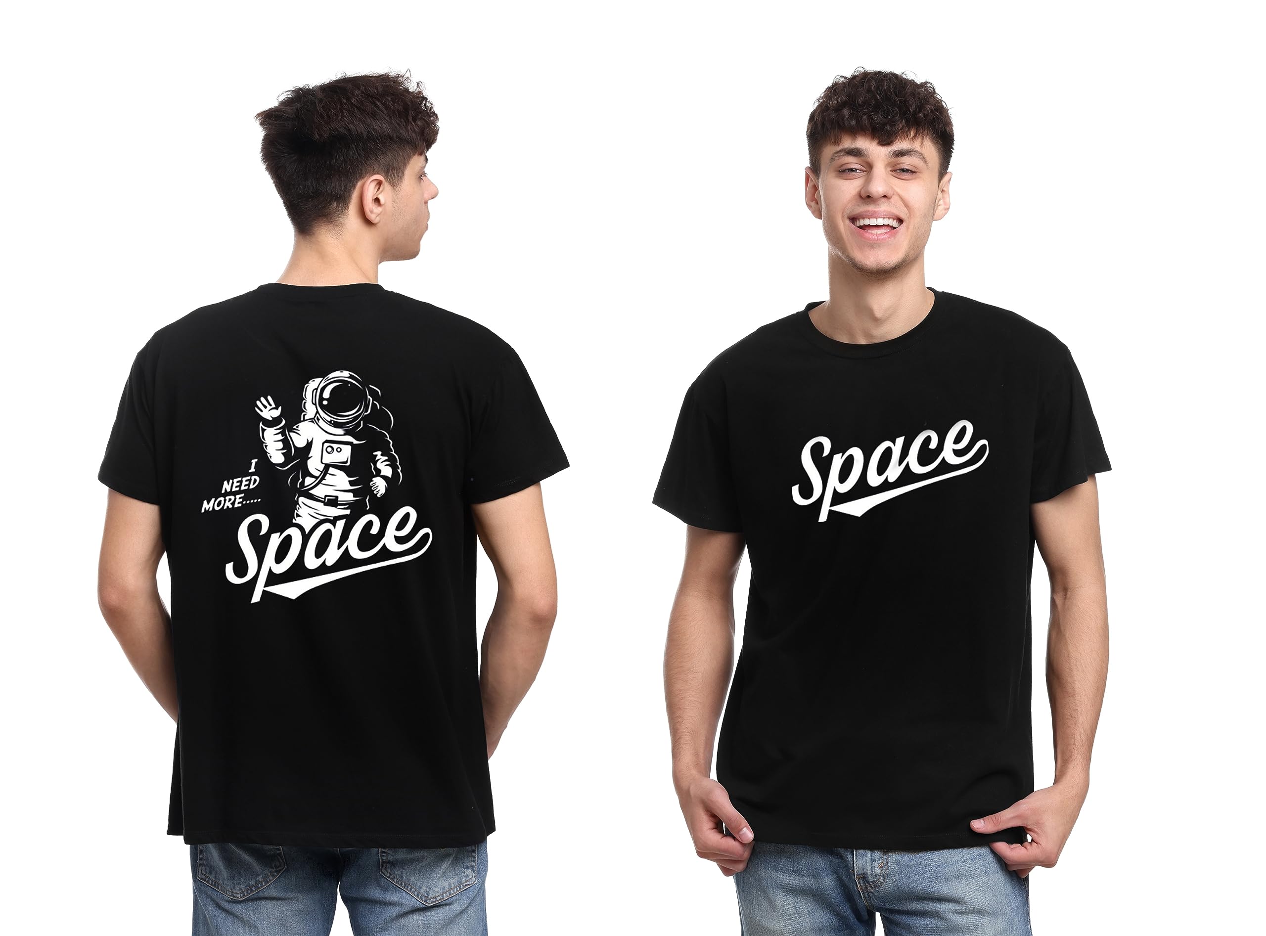 Be CrazyNASA T Shirt for Men and Women Regular fit T Shirts Round Neck Tshirt Black Half Sleeves Pure Cotton