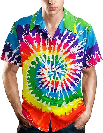 80s Mens Vintage Hawaiian Beach Shirts - 90s Button Up Disco Theme Party Shirts