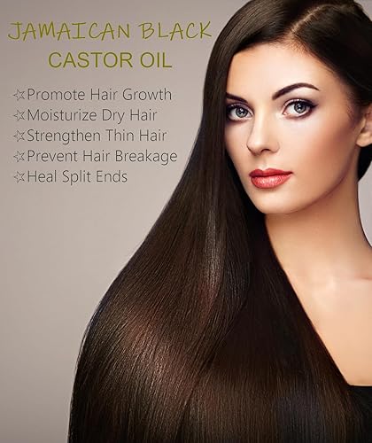 Miniatura 3 de Aceite de ricino negro jamaicano orgánico prensado en frío sin refinar botella de vidrio (8 fl.oz8.0 fl oz) para el crecimiento del cabello,