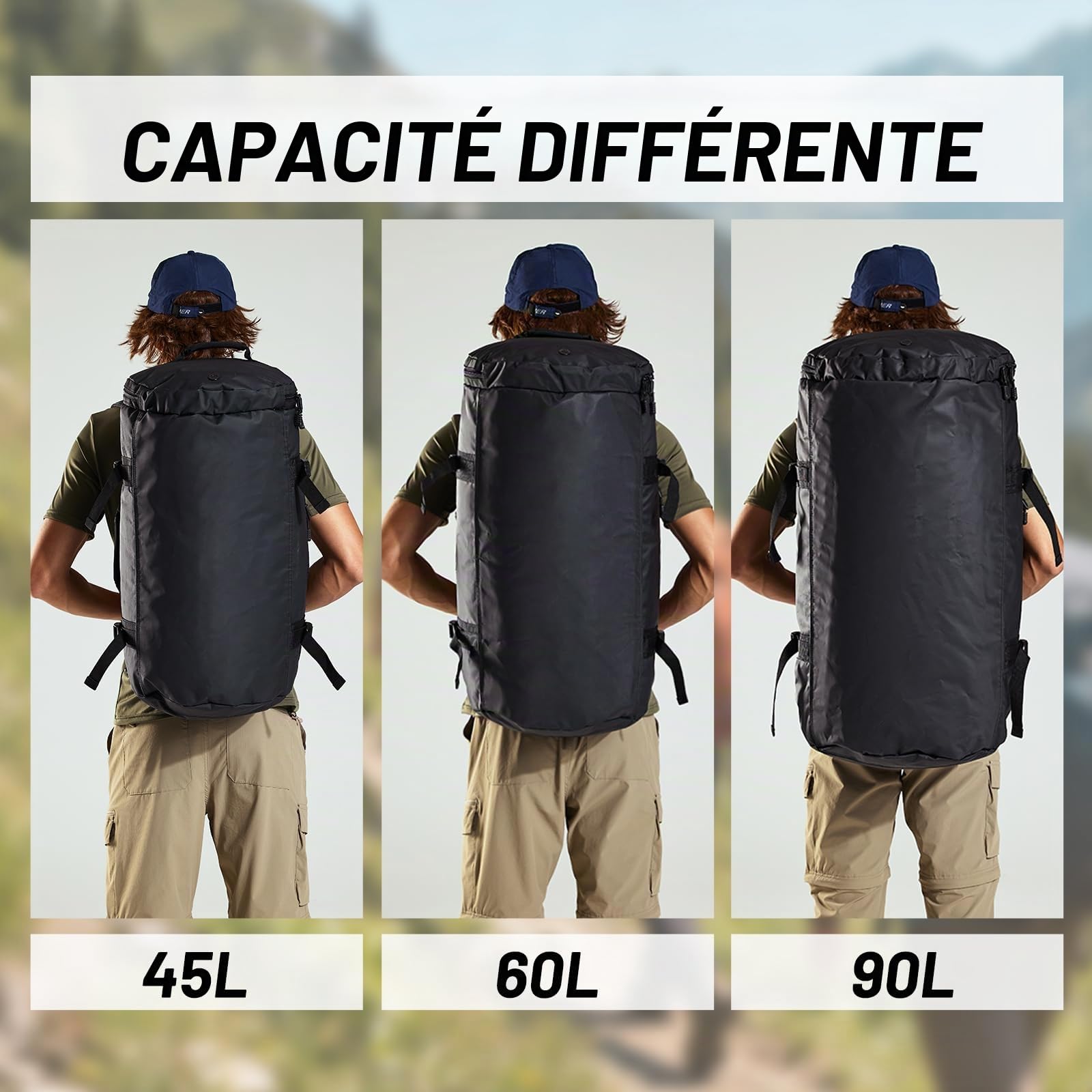 MIER Grand Sac de Sport imperméable avec Compartiment à Chaussures Convertible en Sac à Dos, Vert foncé