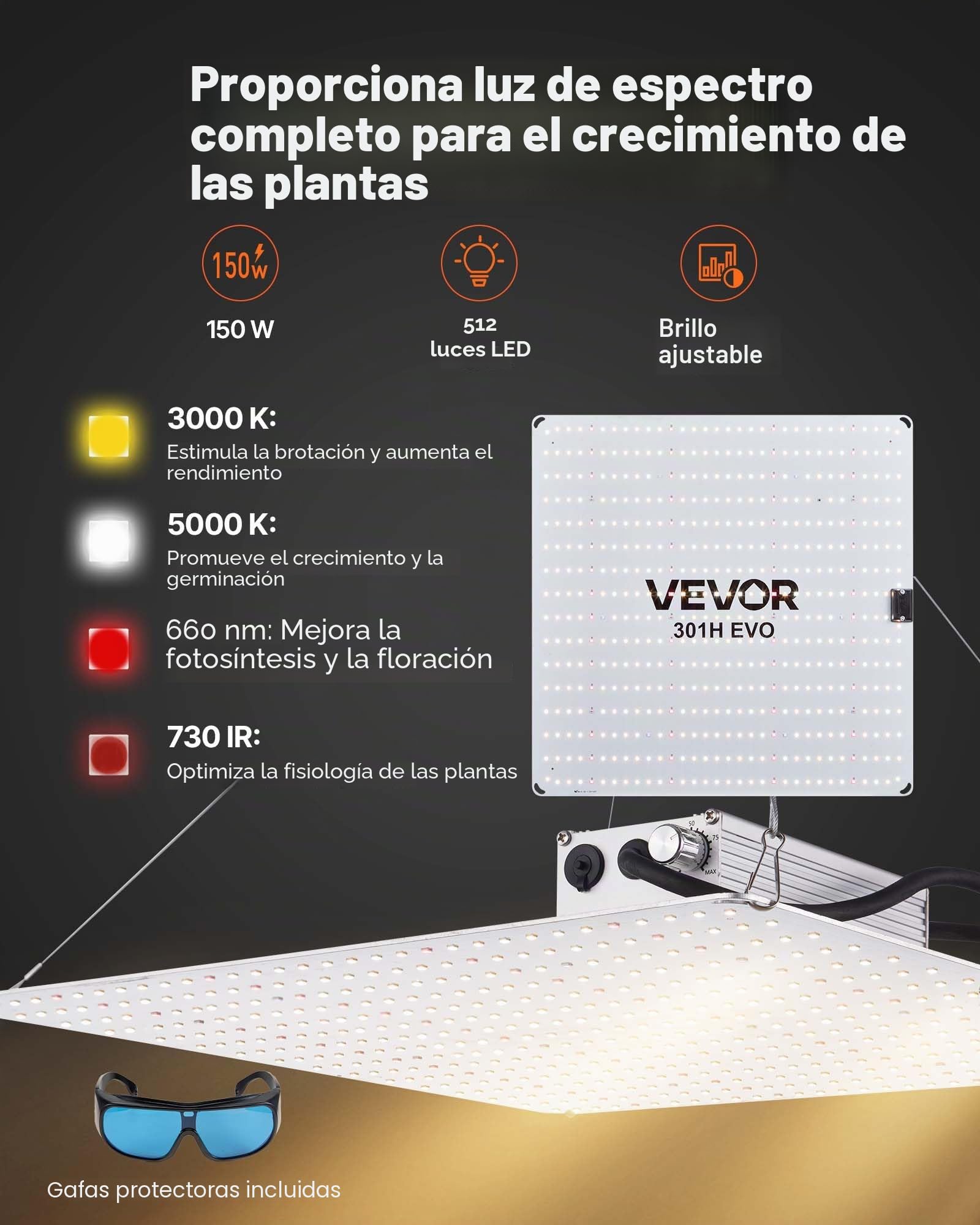 VEVOR Armario de Cultivo Interior 80 x 80 x 180 cm, Carpa de Cultivo con luz LED de Espectro Completo y Sistema de Ventilación, Mylar 600D de Alta Reflectancia, Tienda para Plantas, Flores, Verduras
