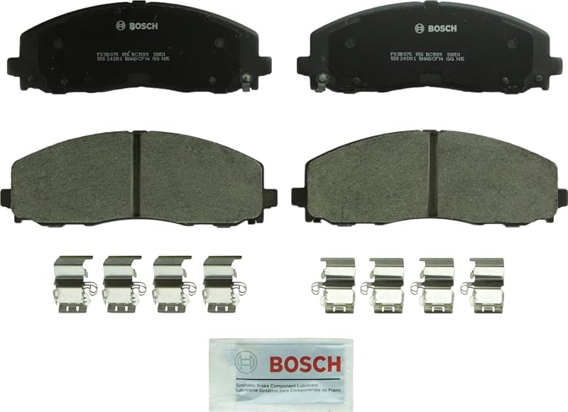 Pastilhas de Freio Dianteiras Bosch QuietCast Ceramic BC1589 para Chrysler, Dodge, Jeep, Ram e Volkswagen – Jogo para 1 eixo