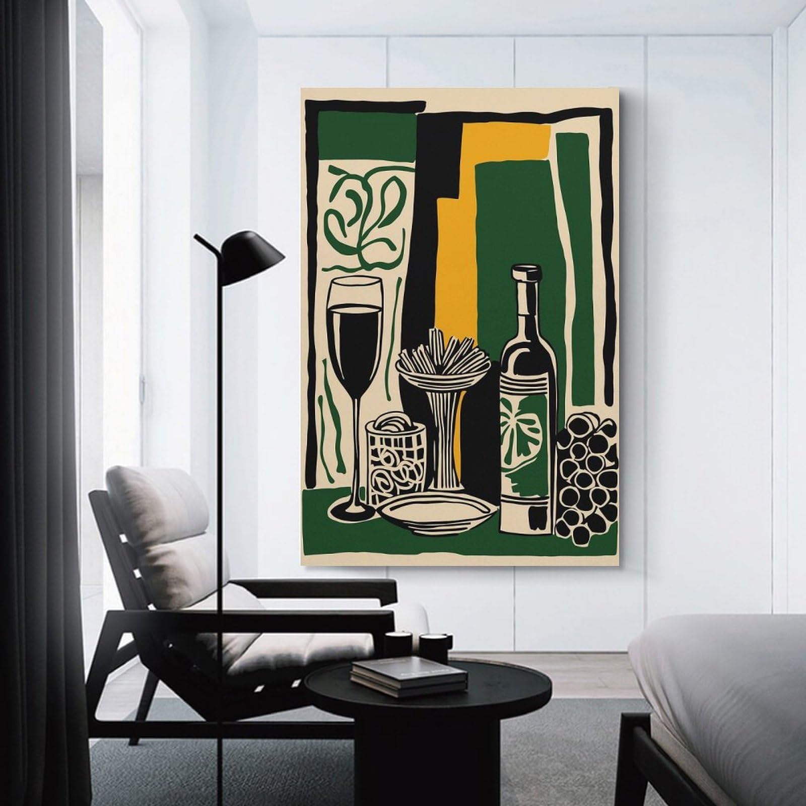 Junmoney Unframe-Style-13 Abstract Still Life With Wine Decorative Wall Artwork, 08X12inch(20X30cm), For Corridors, Hallways Or Apartment Entries, Home Artwork For First Impressions