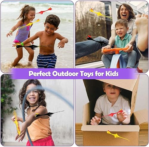 Miniatura 2 de Namii W Slingshot Pollo de goma Pollo Flick Pollo Volador Flingers Stress Gag Toys Stress Gag Toys, tirachinas de pollo de goma, divertidos rellenos