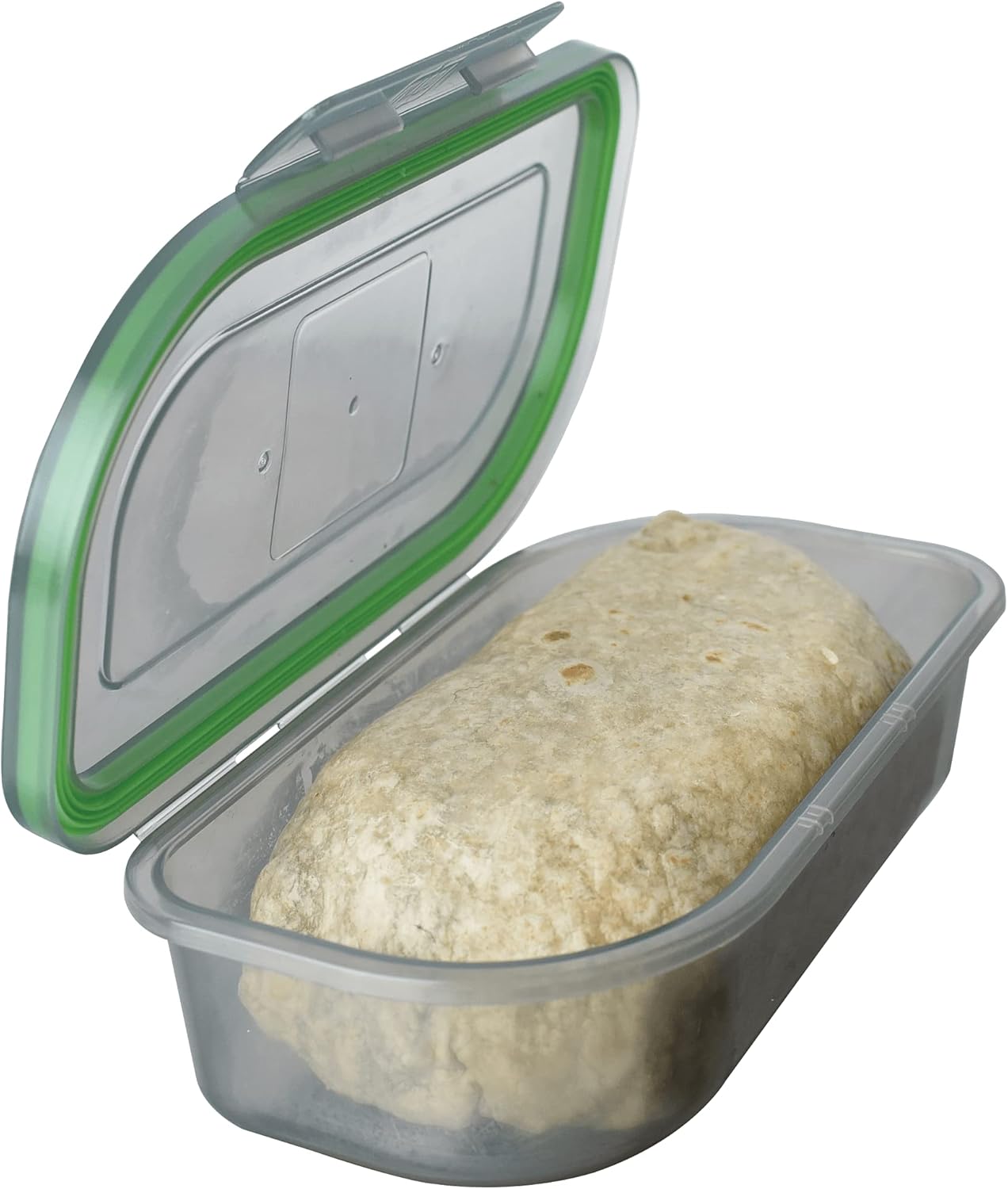 Half-Sized To-Go Single Compartment Container, 8" X 5" X 2-1/2", Reusable, Microwave Safe, NSF Certified, Smoke/Green