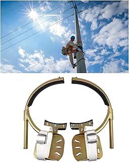 Adjustable Steel Pole Climbing Spikes for Electricians & Linemen | Non-Slip Foot Buckle & Secure Stirrup for Wooden/Concrete Utility Poles