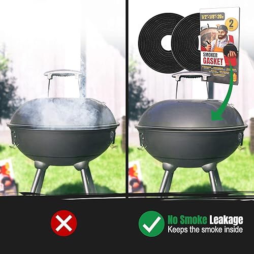 Miniatura 24 de Junta para ahumador – 0.6 pulgadas de ancho 0.2 pulgadas de grosor Junta de parrilla de sello de alta temperatura – 17 pies de largo autoadhesivo
