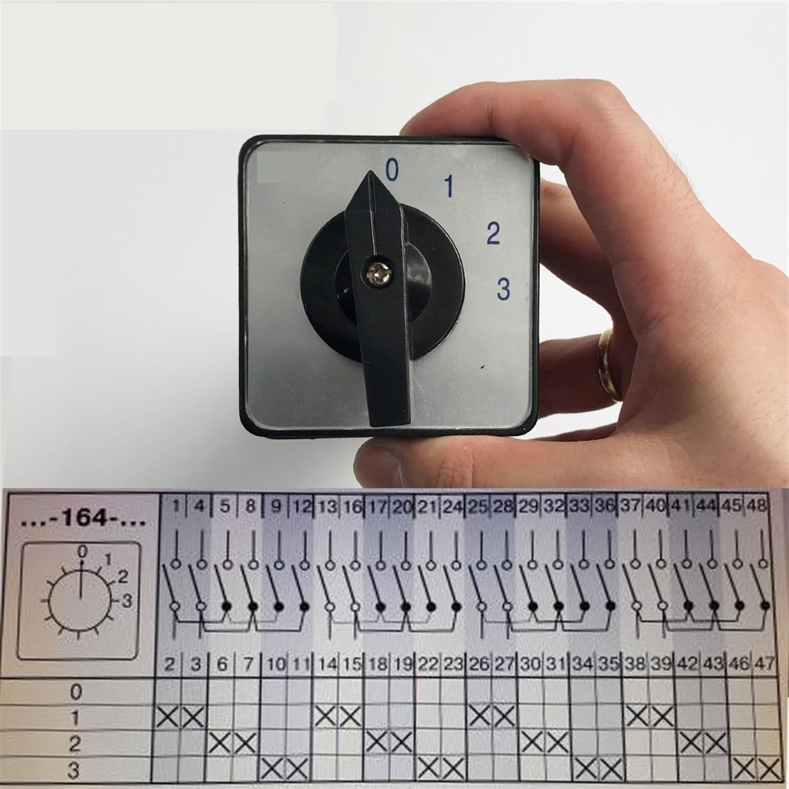 Interruptor de leva KDHC-40/12 Interruptor giratorio universal de cambio 0-3 posiciones 12 polos 40 A for máquina de soldar Fabricante personalizado 1 pieza