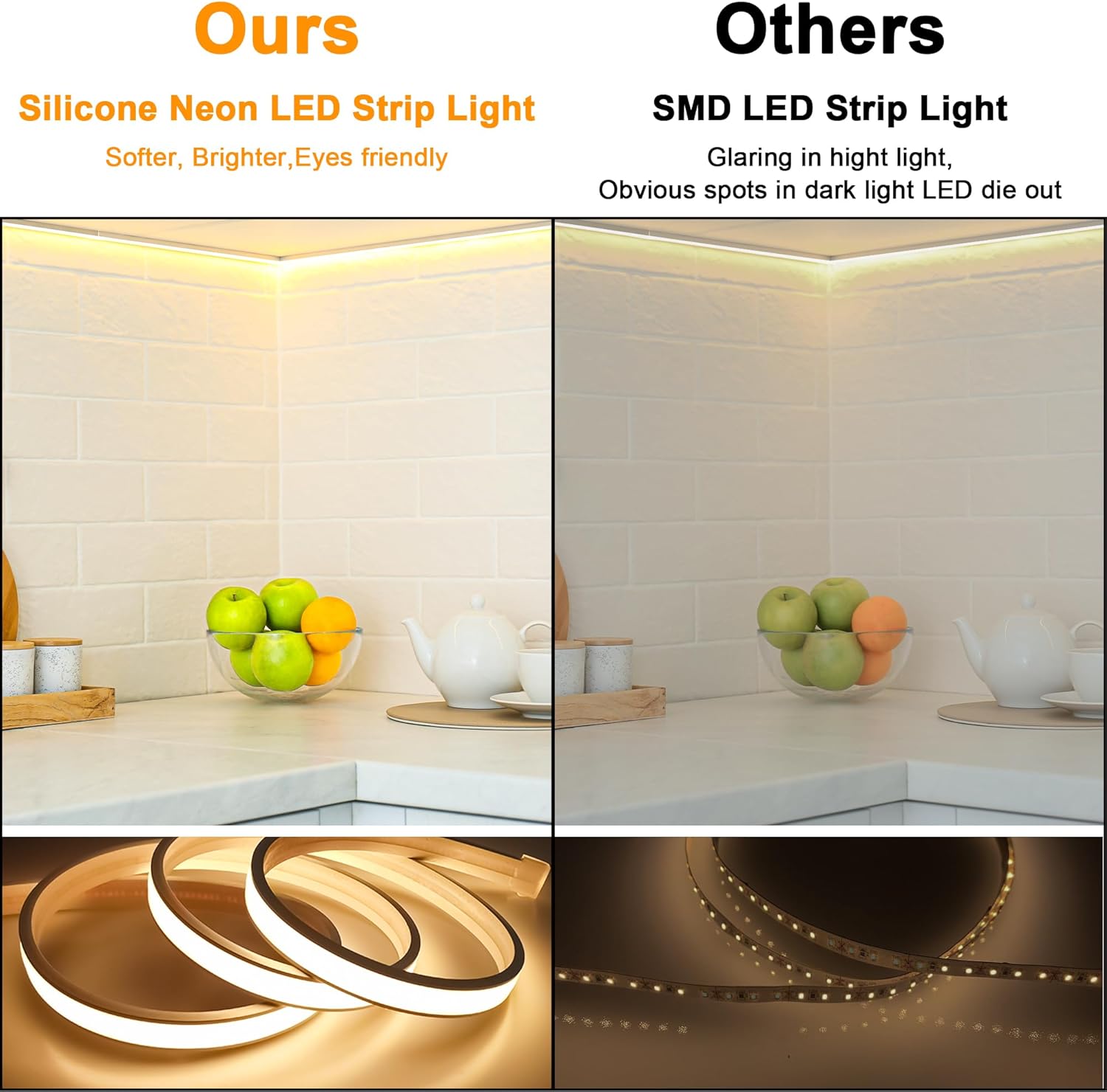 3m Warm White USB Neon LED Rope Lights