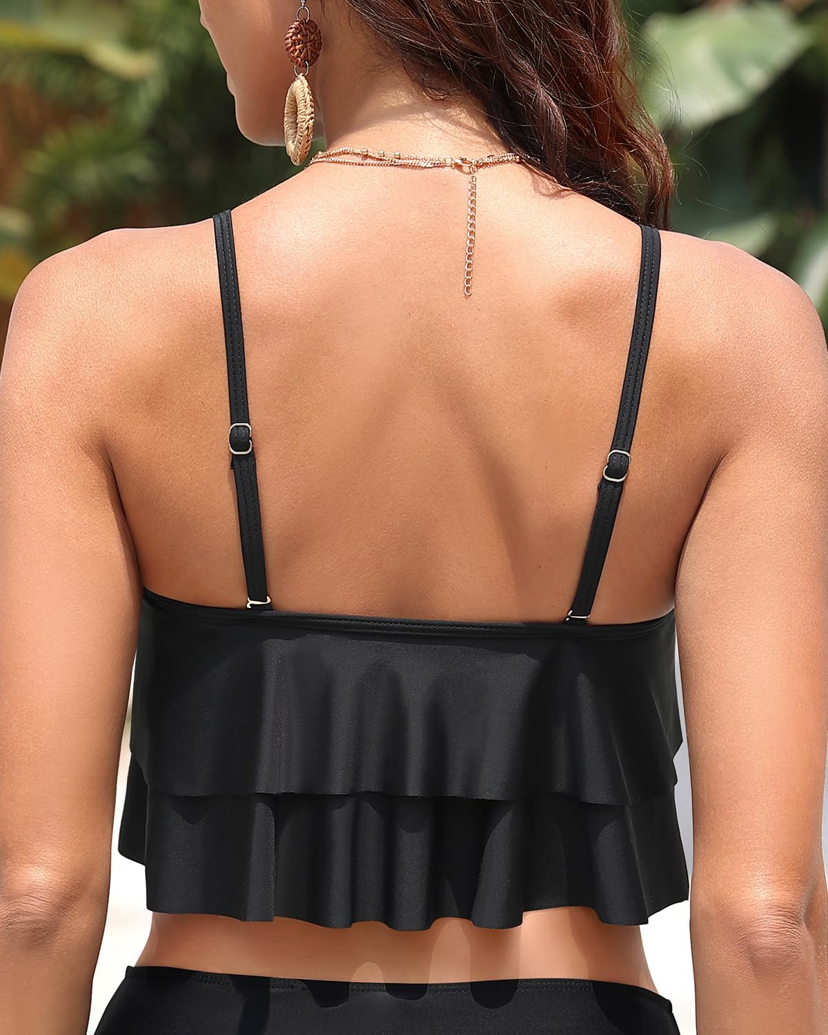 Tempt Me Ruffled Bikini Top Flounce Swimsuit for Women Bathing Suit Top Only