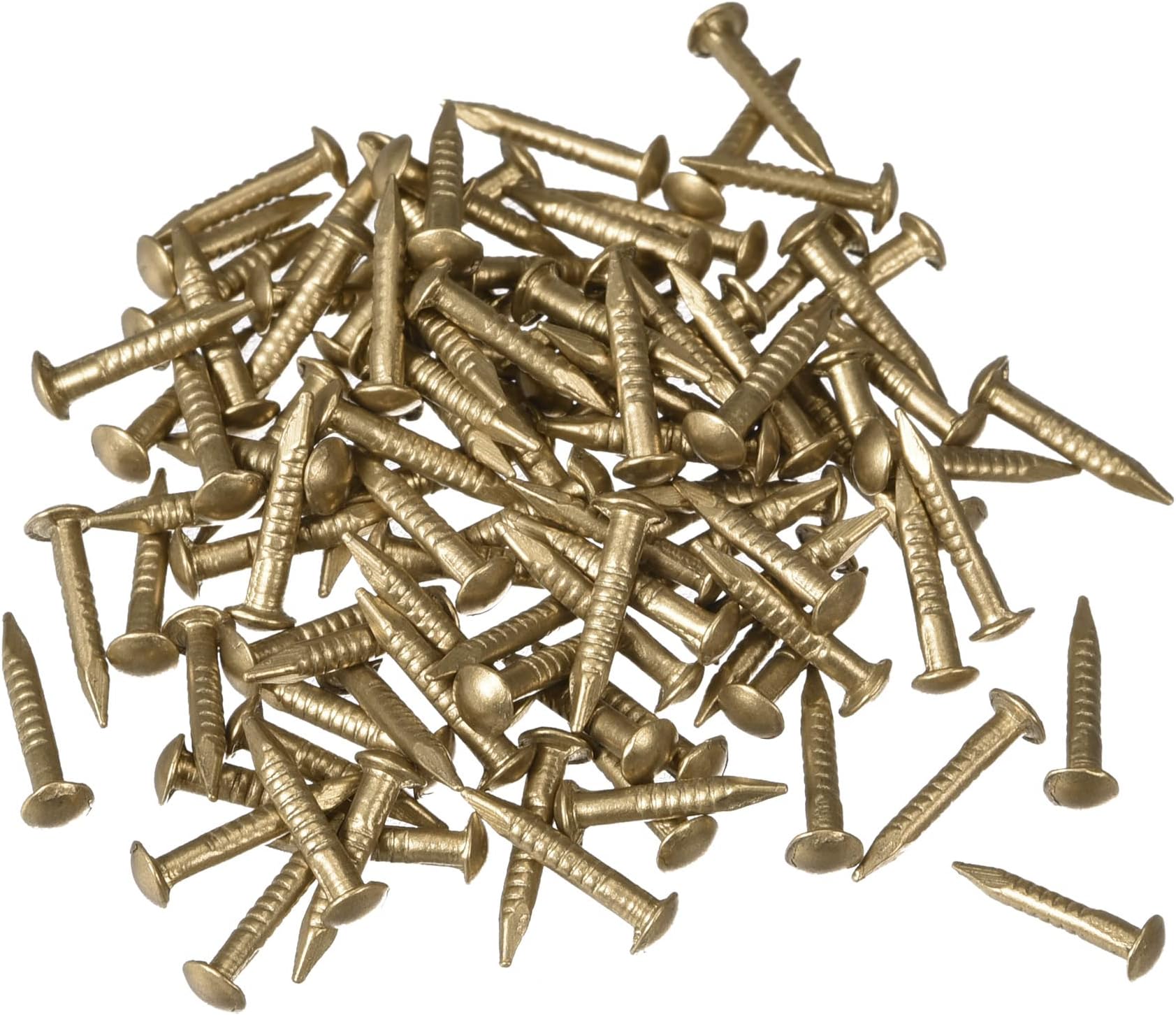 uxcell Small Tiny Brass Nails 1.2x8mm for DIY Decorative Pictures Wooden Boxes Household Accessories 80pcs