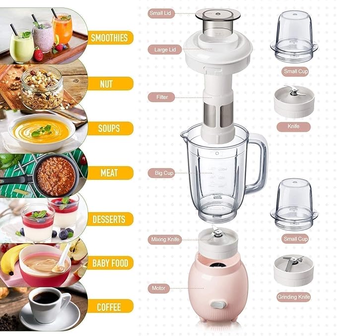 Extractor de Jugos Prensado en Frío Motor Silencioso 300W Fácil de Limpiar miniatura 5