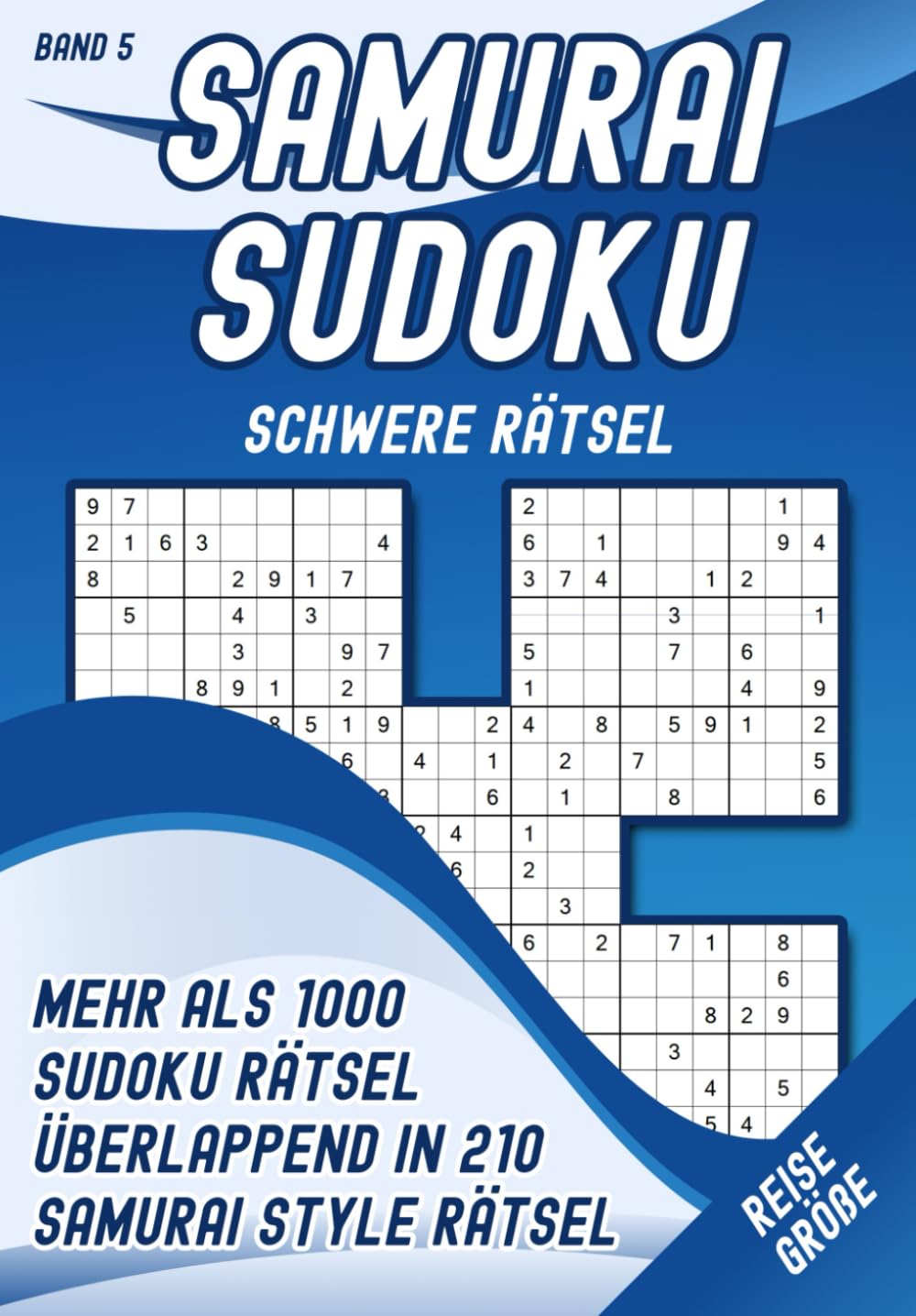 Amazon | Samurai Sudoku Schwer: Kompaktes Raetselheft mit 210 Raetseln