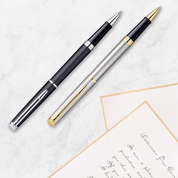 Waterman Hémisphère Rollerball Pen | Stainless Steel with Chrome Trim | Fine Point | Black Ink | Gift Box
