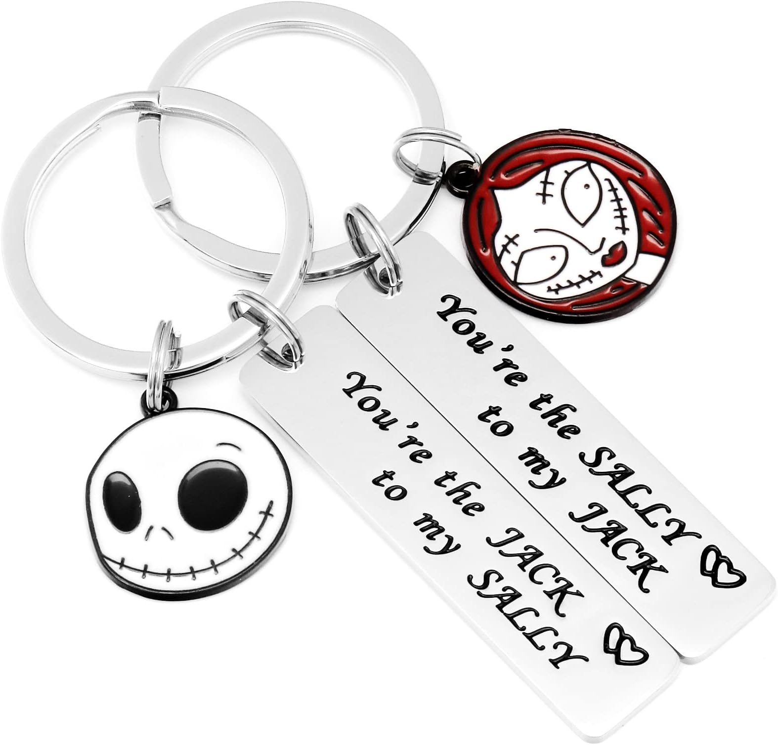 Jack Skellington Gifts Keychian for Women Men Jewelry Jack Skeleton Stuff Ornaments Jack and Sally Keychains