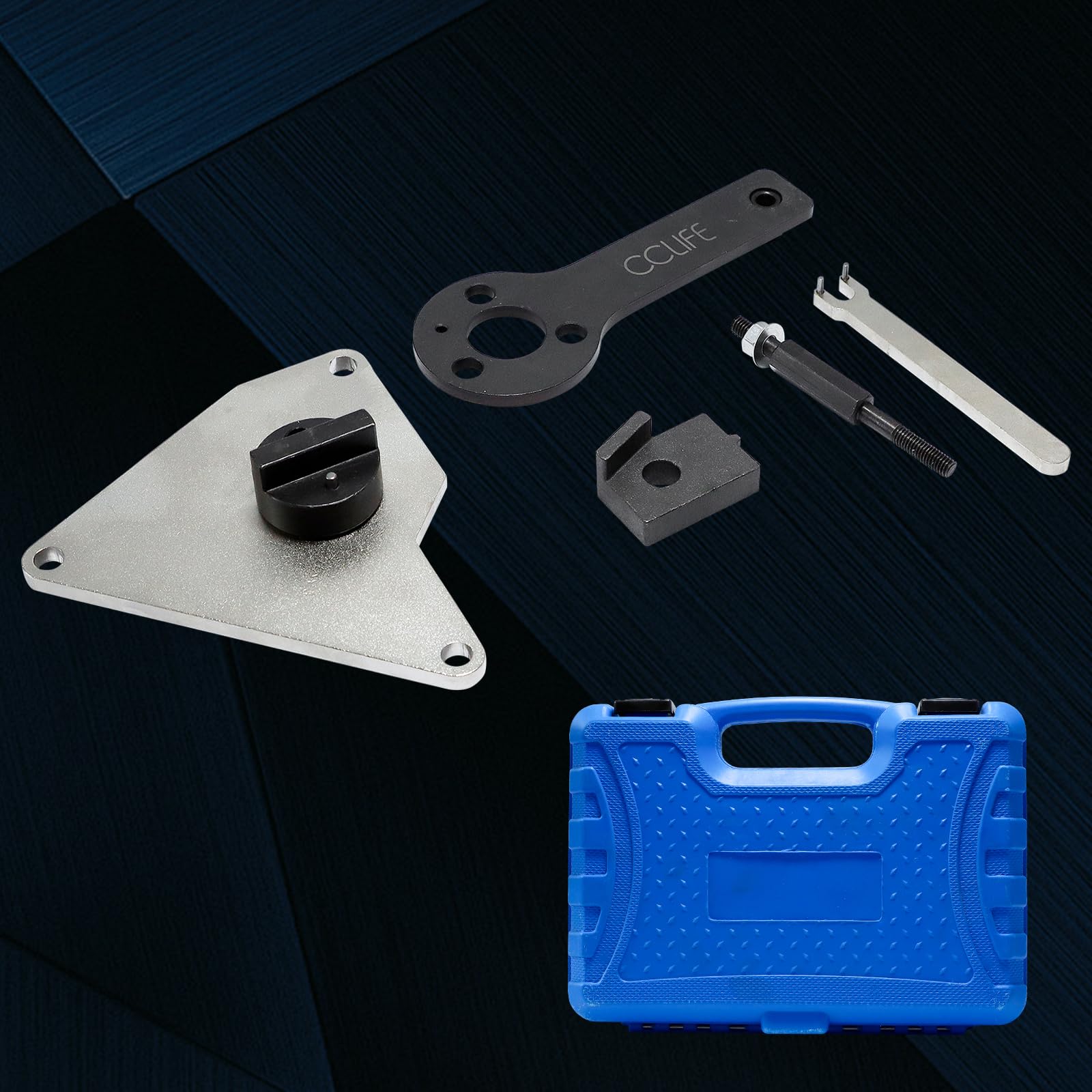 CCLIFE Juego de Herramientas para Correa de distribución, Compatible con Alfa Lancia Delta Romeo Fiat 1.4T Motores, Herramienta de Bloqueo de árbol de levas y Herramienta de Ajuste de Motor AT0994
