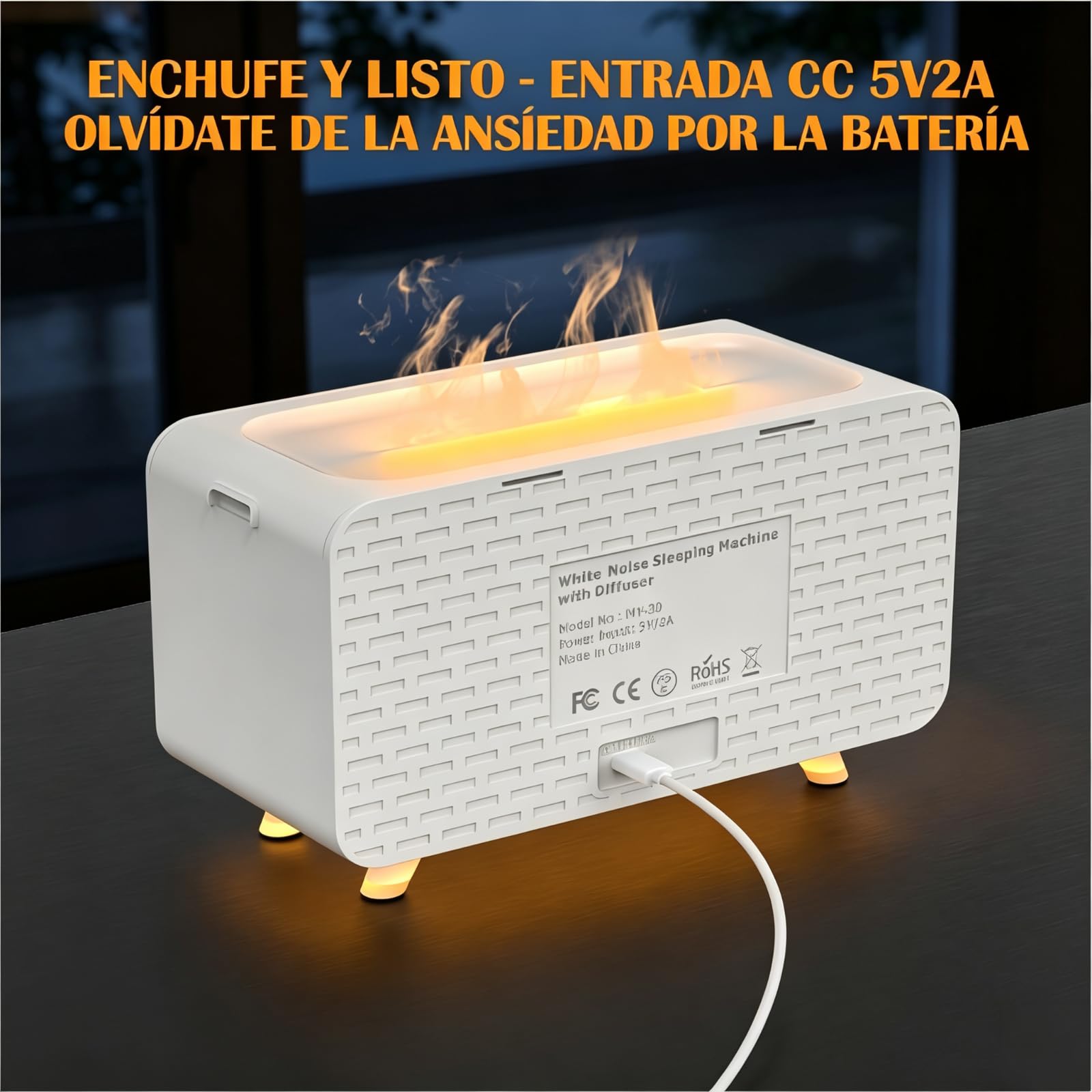 Difusor de Aroma con Máquina de Ruido, Humidificador y Altavoz Bluetooth