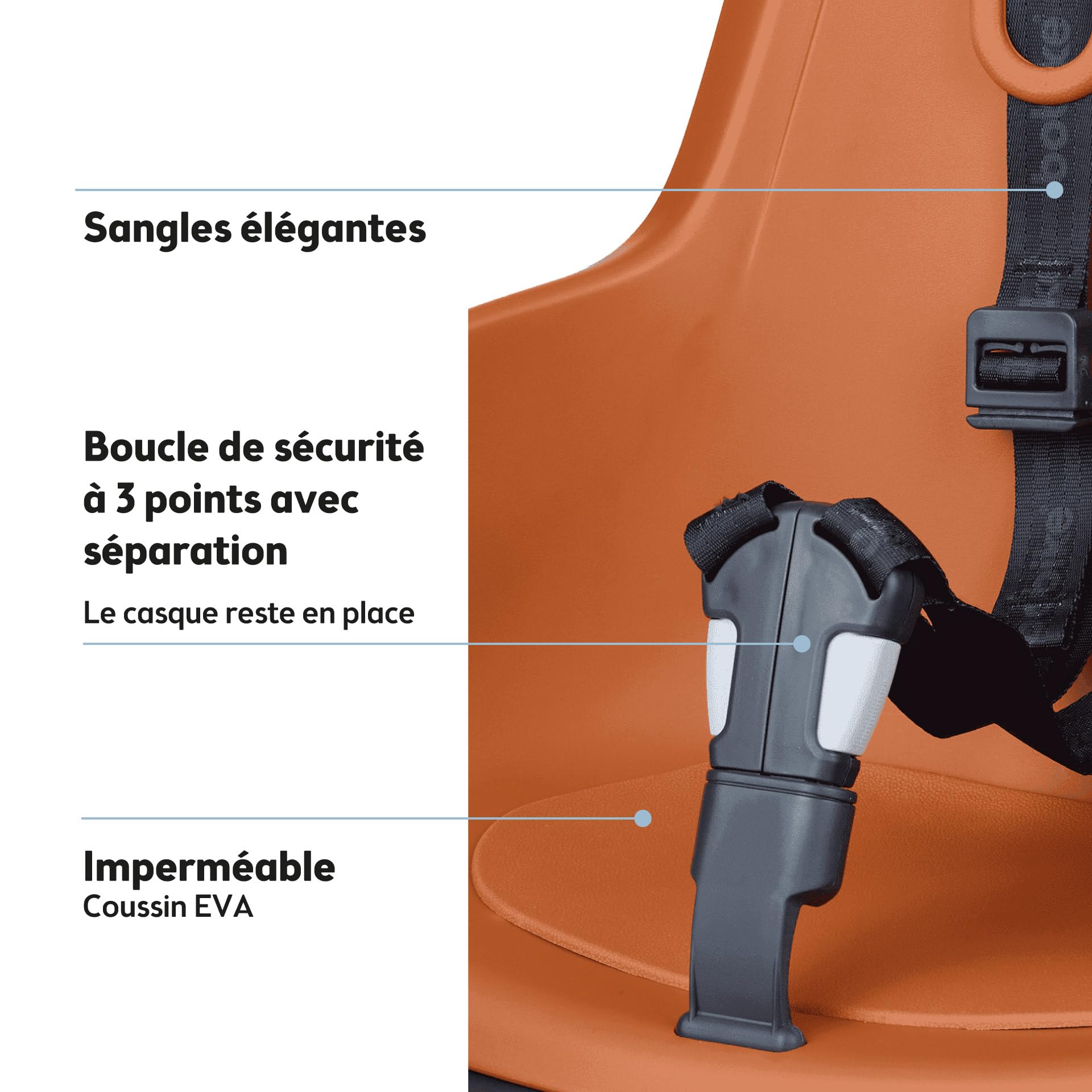 BOBIKE 8012100020 - Siège arrière One Maxi avec système E-BD pour vélo avec Roues de 26” à 29” adapté aux Enfants pesant jusqu'à 22 kg avec Fixation sur Le Porte-Bagages en Couleur Marron Chocolat