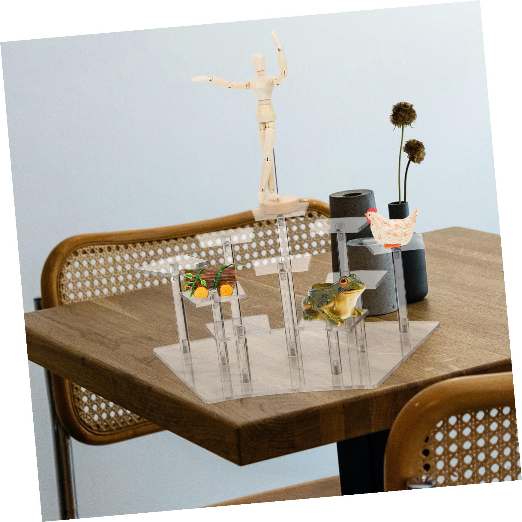 Mehrschichtiger Acryl Figurenständer für Zuhause, 10 Plätze, Stabil