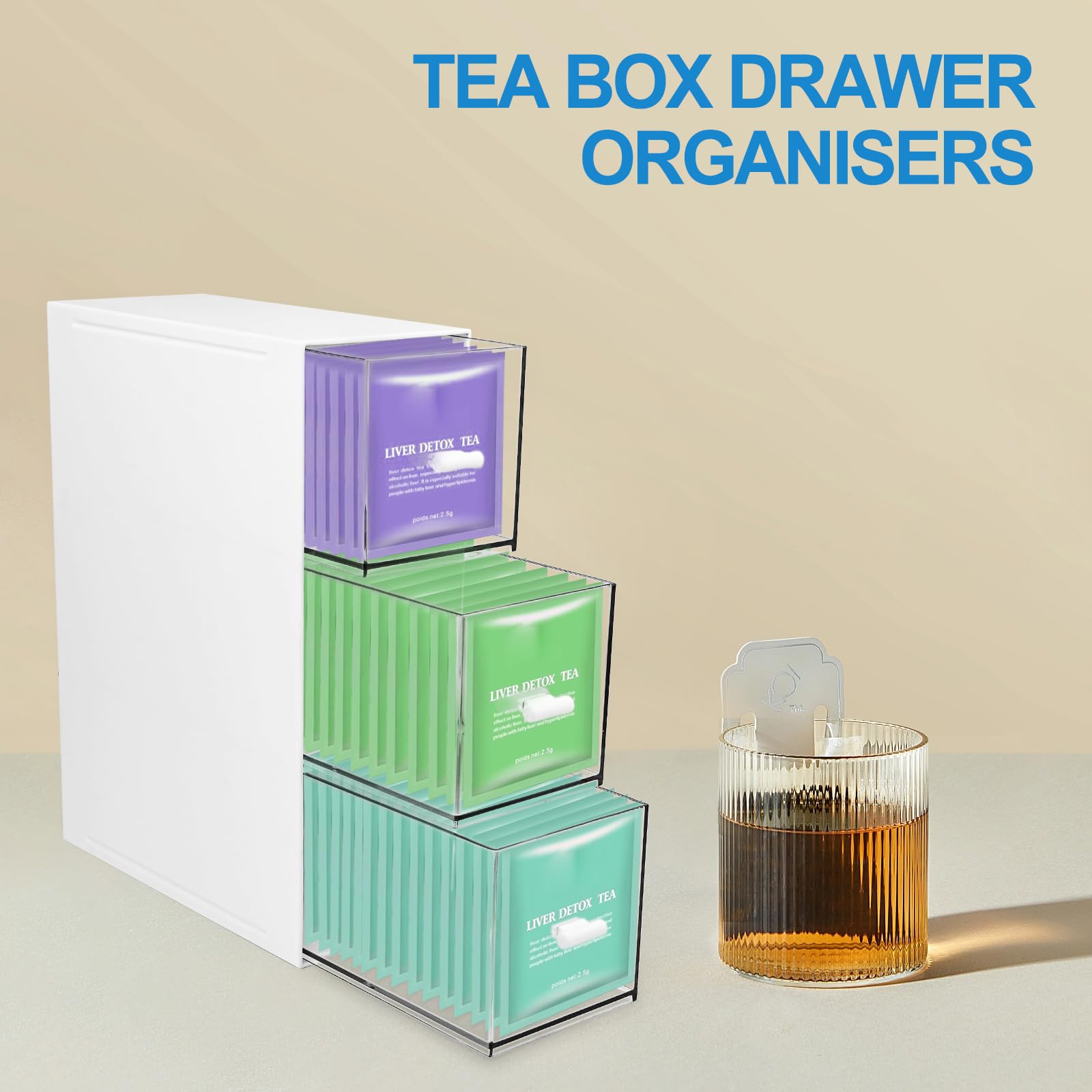Küche Kaffee-Bar-Station Mit Kaffeekapsel-Schublade, Becherhalter Und Tee-Gewürz- Aufbewahrung, Küchen-Arbeitsplatten-Organizer, Kaffee-Bar-Zubehör Für Küche, Zuhause, Büro Mini Regal