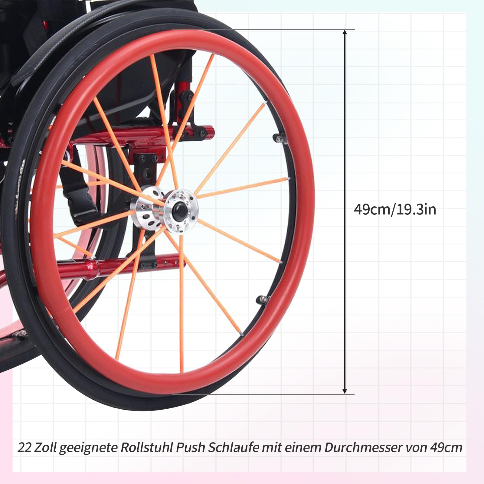 22/24-Inch Silicone Wheelchair Push Rim Covers,Non-Slip Wear-Resistant Hand Push Cover - Image 2