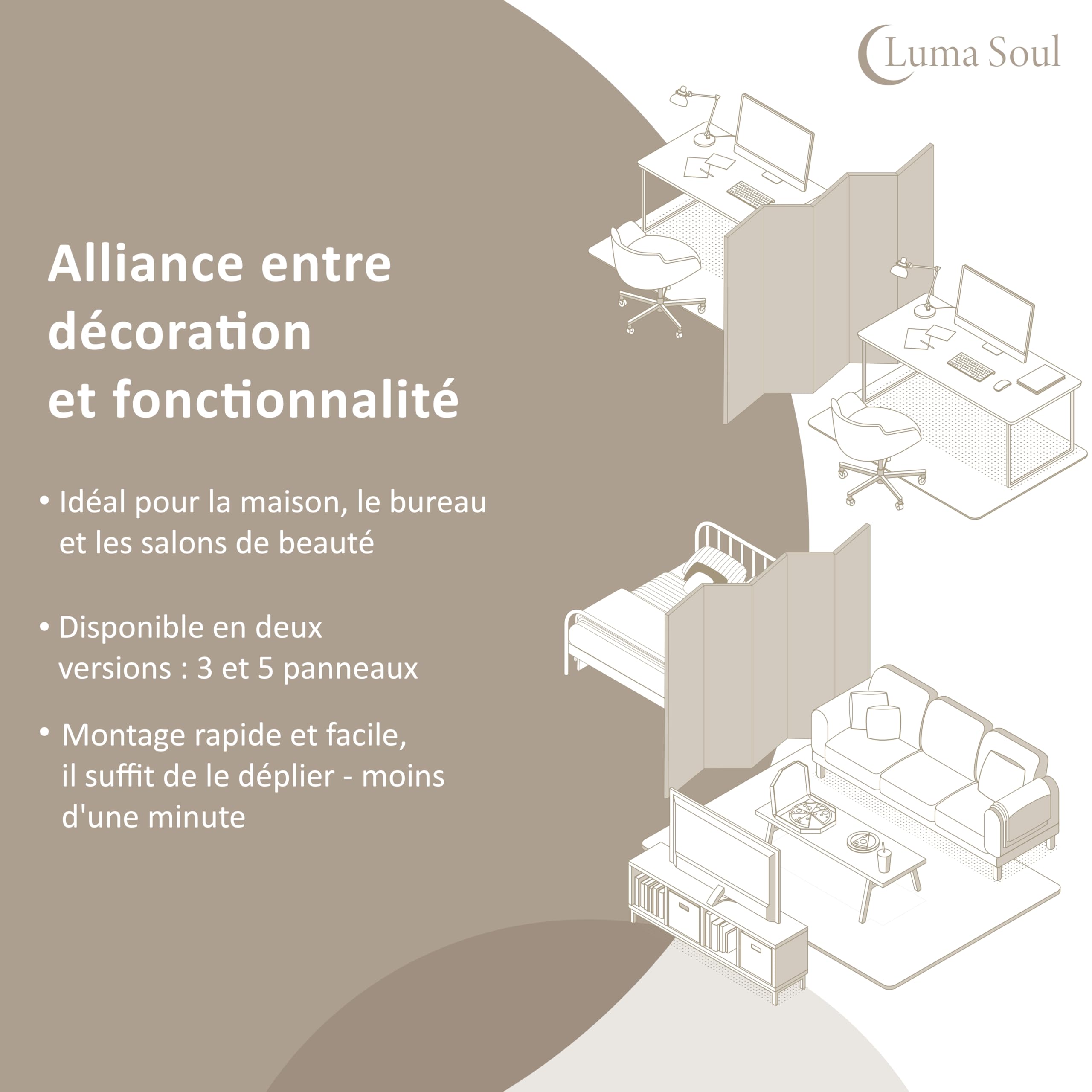 Paravent Intérieur à Simple Face - 5 Panneaux - Separateur de Pieces de Style Japonais - Cloison de Separation pour Chambre à Coucher et Salon - Motif Villes - 225x172 cm