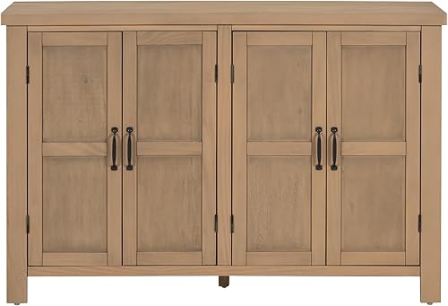 Miniatura 175 de Aparador moderno y elegante con patas y asas de metal dorado y estante ajustable, mesa consola clásica de 60 pulgadas, mesa de sofá, mesa de entrada