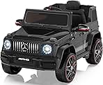 ANPABO Ride on Car for Kids, Ride on Toys for Toddlers w/Parent Remote Control, LED Headlights, Music Player & Horn, Soft Start, Low Battery Prompt, Kids Electric Vehicle, Black