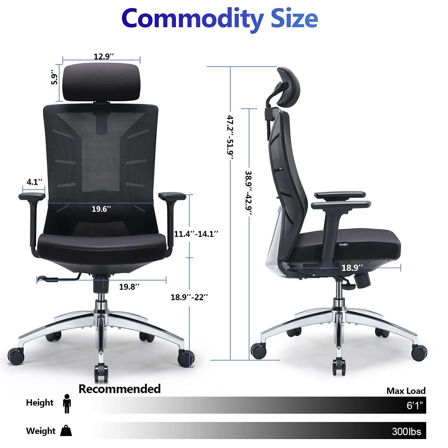 Tribesigns Ergonomic Mesh Office Chair, High Back Desk Chair