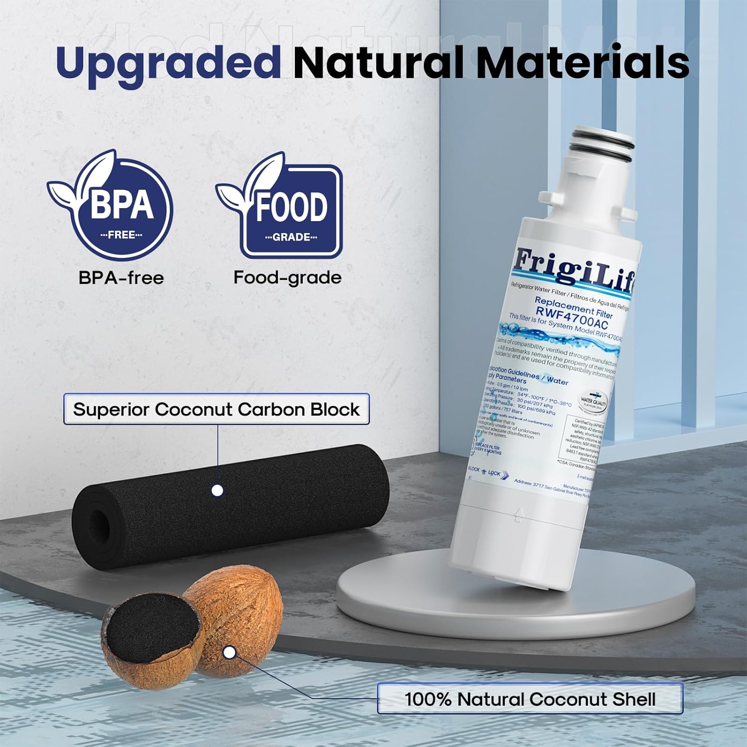 ADQ747935 Replacement for LG LT1000P, Kenmore Elite 9980 LT1000PC LT1000 DJ64844601 ADQ74793501 LMXS28626S RWF4700AC LMXC23796S LMXS30796S LFXS26973D LT1000PC Refrigerator Water Filter,4PACK 4 Count (Pack of 1) image 3 of 9 B08R8R94C7