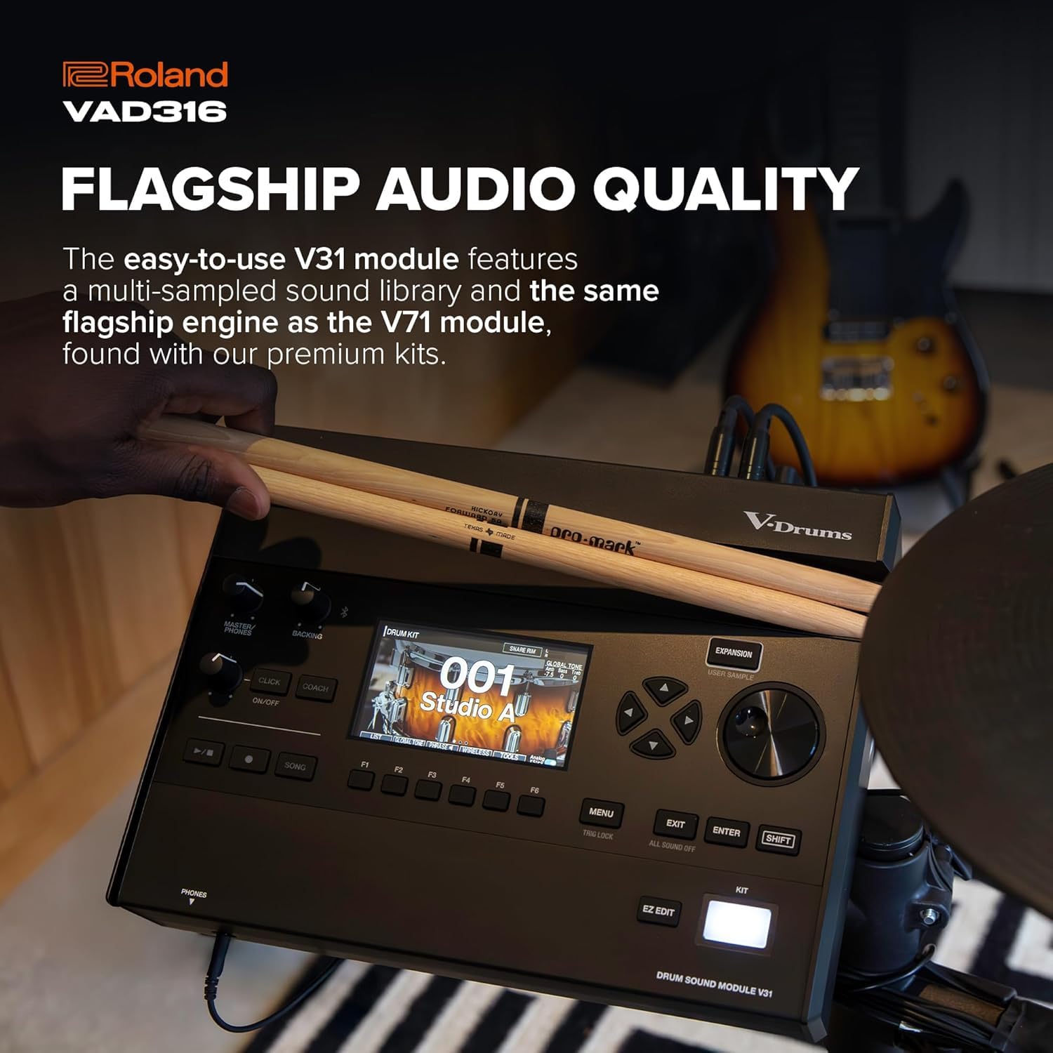 Roland VAD316 E-Drum elektronisches Schlagzeug Acoustic Design Kit mit Hardware-Set