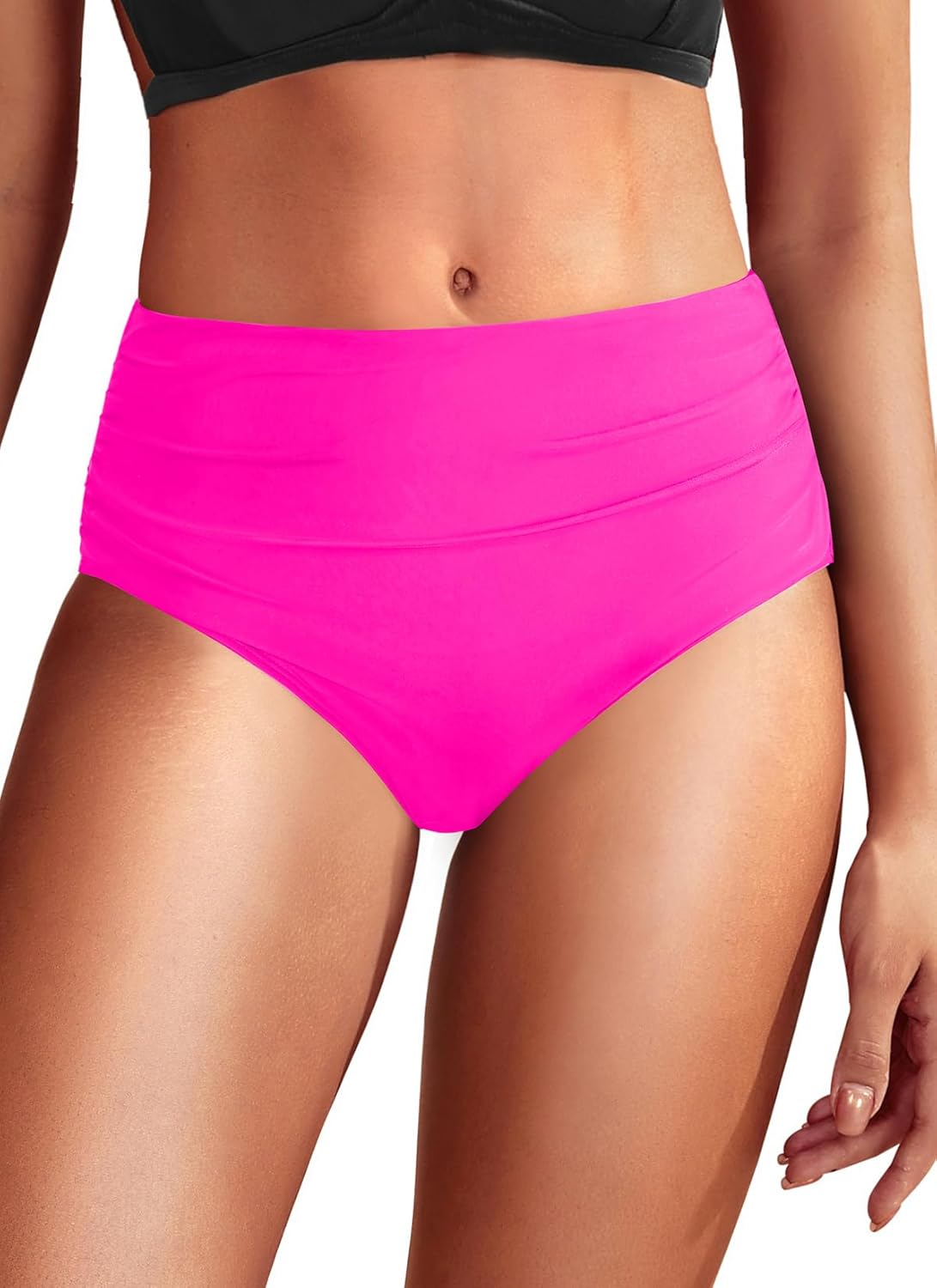 Daci Full Coverage Bikini Bottoms - Mid Rise Bathing Suit Bottoms for Women Tummy Control Swimsuit Bottom