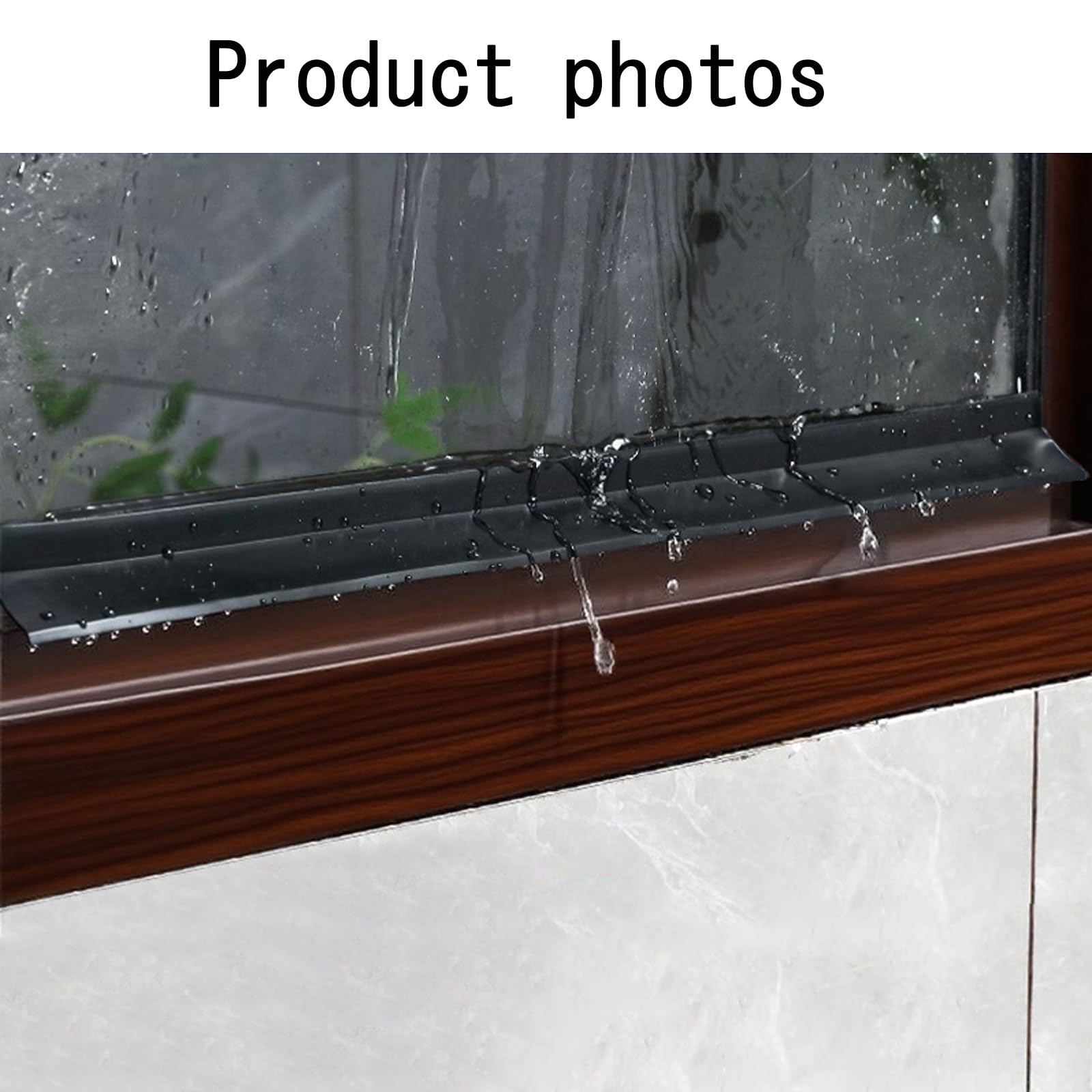 Sello de borde de goteo resistente a la intemperie, tira impermeable de goma resistente con adhesivo fuerte para desviación de lluvia, ideal para ventanas abatibles y vehículos, 4 m