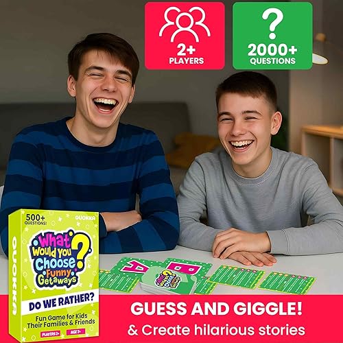 Miniatura 4 de QUOKKA 4-Pack Card Game| 2000+ Hilarious Questions| Funny Family & Party Board Games for Kids, Teens, Adults - Travel, Pop Culture, Daily Life &