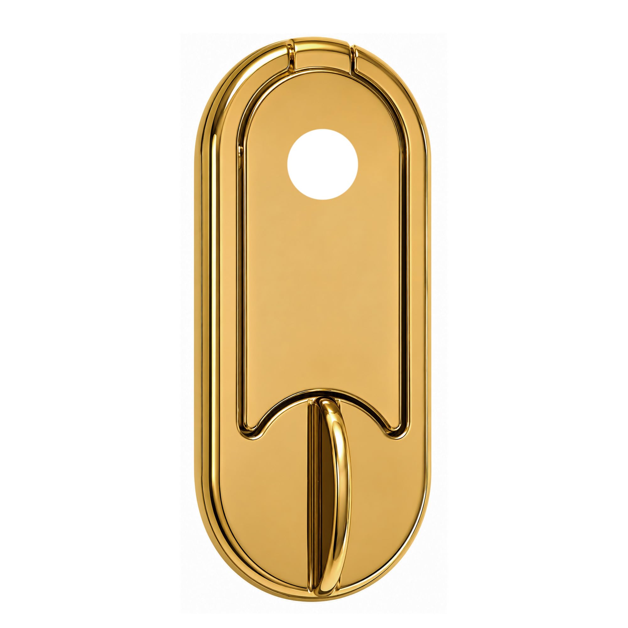 UAP PVD Gold Door Knocker for Front Door, Modern Stadium Knocker with Spy Hole, Hidden Fixings, Magnetic Close, 5.5 Inch Door Knocker for UPVC, Composite & Wooden Doors