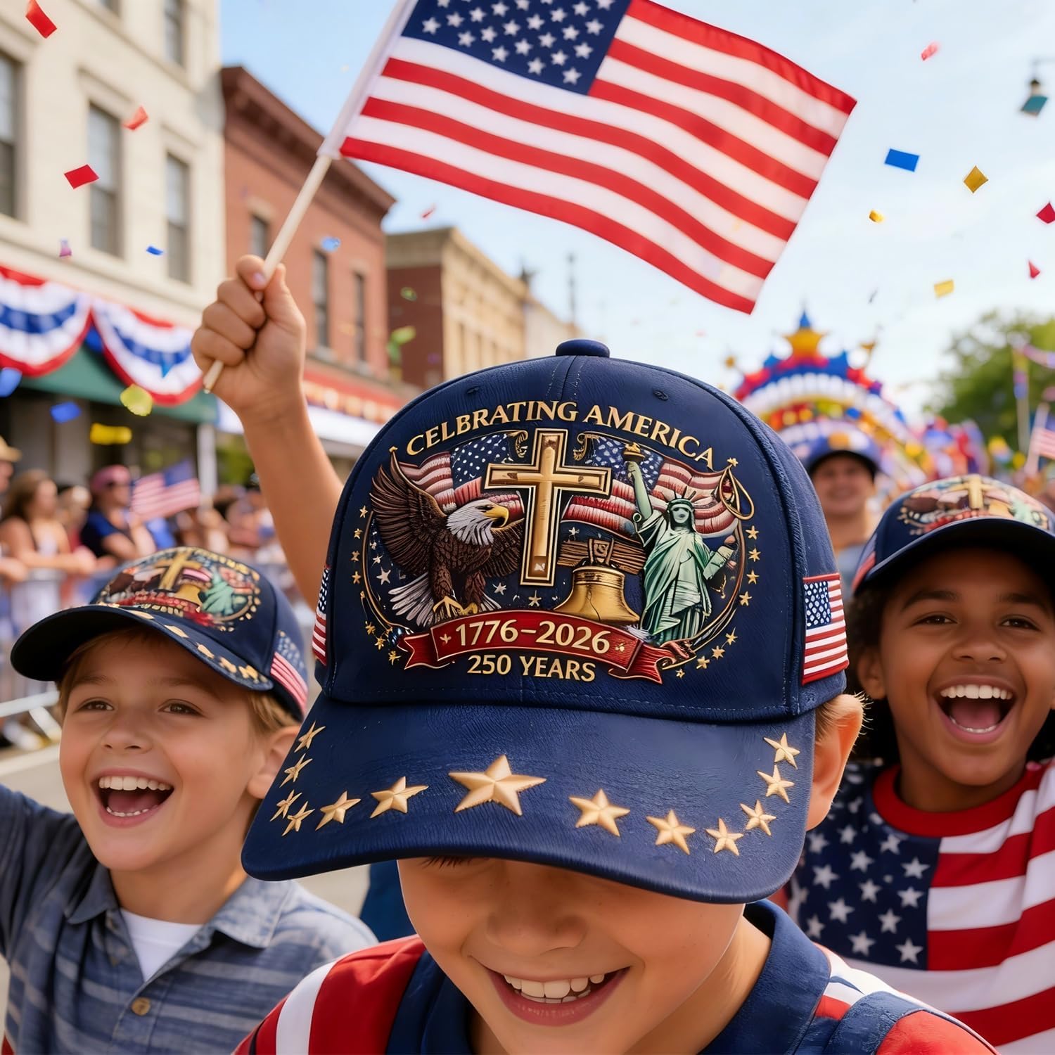 250 Anniversary USA Hat, Adjustable 250 Year American Anniversary Cap, Patriotic Retro Printing Cap for Men - Image 7