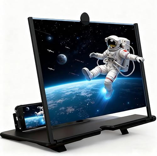 Miniatura 8 de Lupa de pantalla de 10 pulgadas, pantalla de lupa para teléfono móvil HD 3D, pantalla de proyector de lupa para teléfono celular, diseño plegable