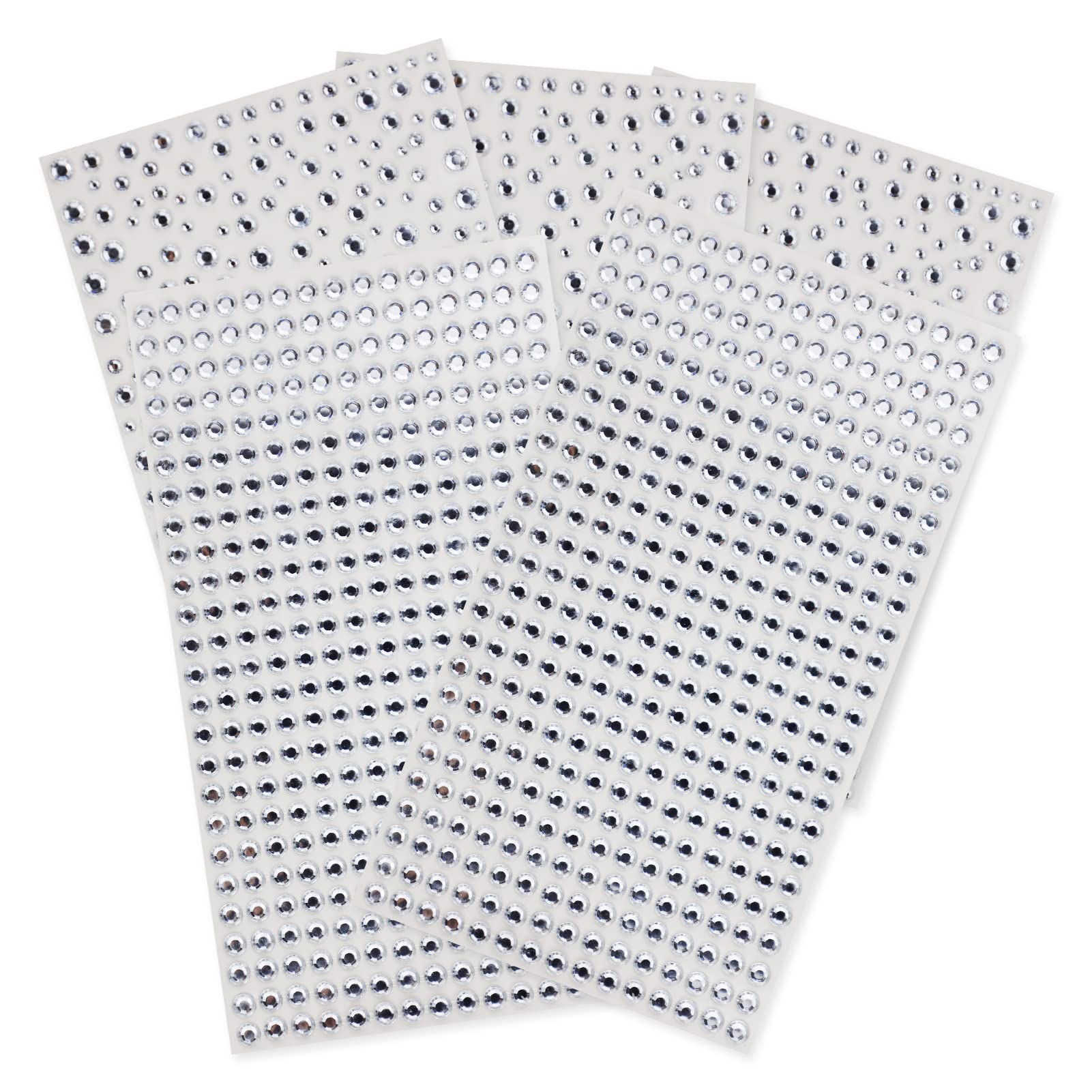 5 Sheets Self Adhesive Bling Clear Rhinestone Stickers, Acrylic Crystal Gems Decoration Stickers for DIY Crafts, Jewels, Clothes, Makeup, Festival, Carnival Decor