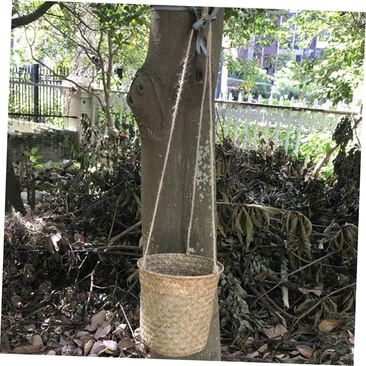 ABOOFAN 9 Pz Cesto Di Fiori in Tessuto Decorazione Da Appendere Alla Parete in Macramè Portapiante Da Esterno Decorazione Esterna Fioriera Da Parete Vimini Artigianato All'aperto Cannuccia