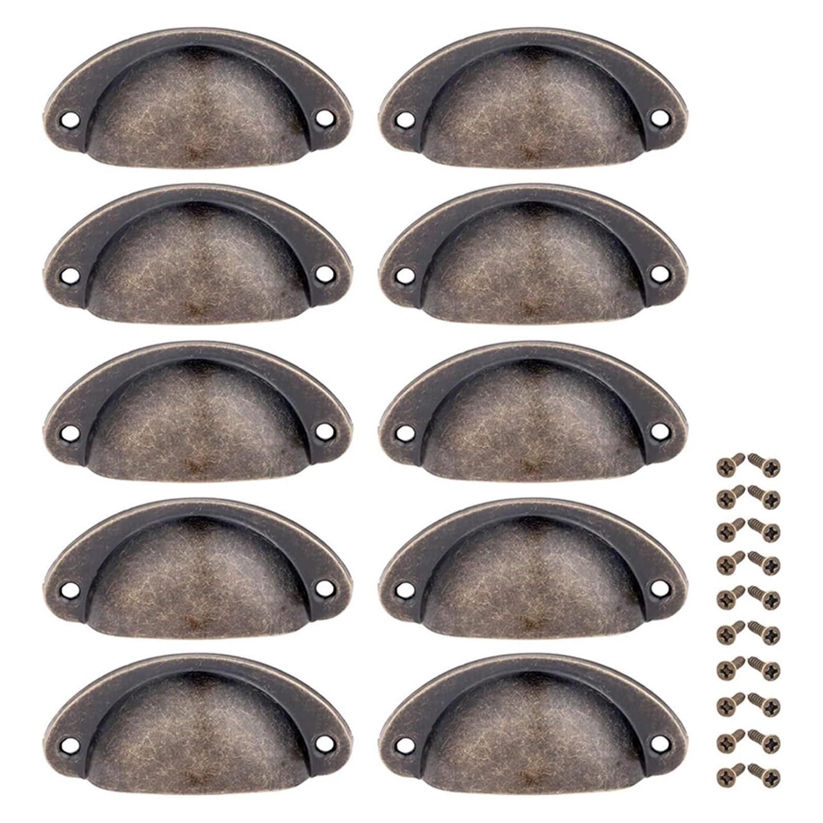 Fagoritime Bronze Vintage Shell Cup Pull Handles, Shell Cup Drawer Handles(Bronze)