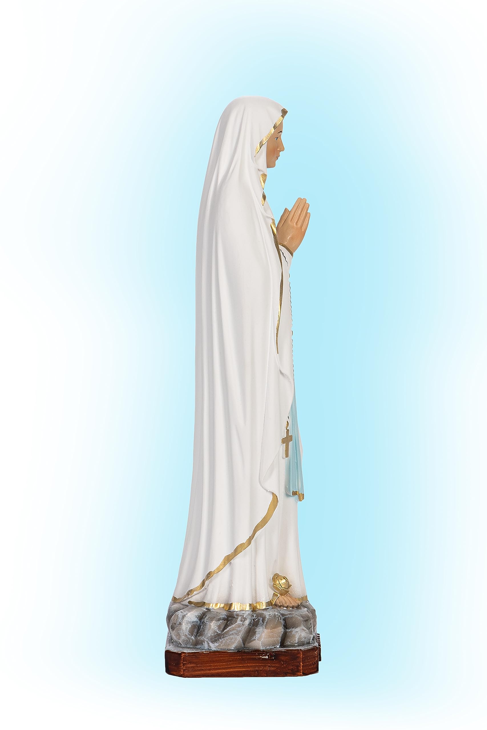 OVUNQUE PROTEGGIMI Figurka Matki Bożej z Lourdes 30 cm żywica do użytku wewnątrz i na zewnątrz, figurka Madonniny, wykonana ręcznie we Włoszech