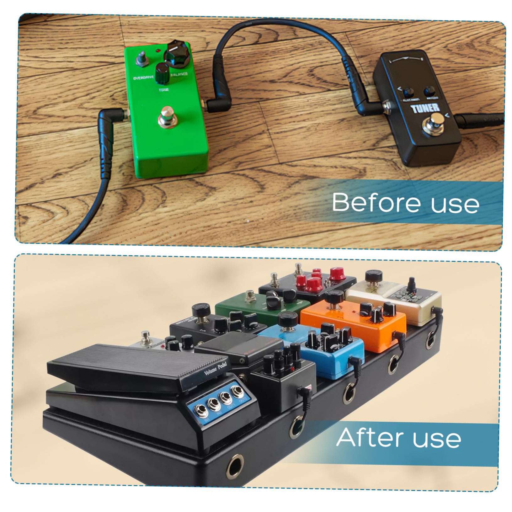 SHINEOFI Effektboard für Gitarre mit Ständer Kompaktem Design für Transport und Flexiblem Pedal-halterungssystem um Kabelsalat zu Vermeiden