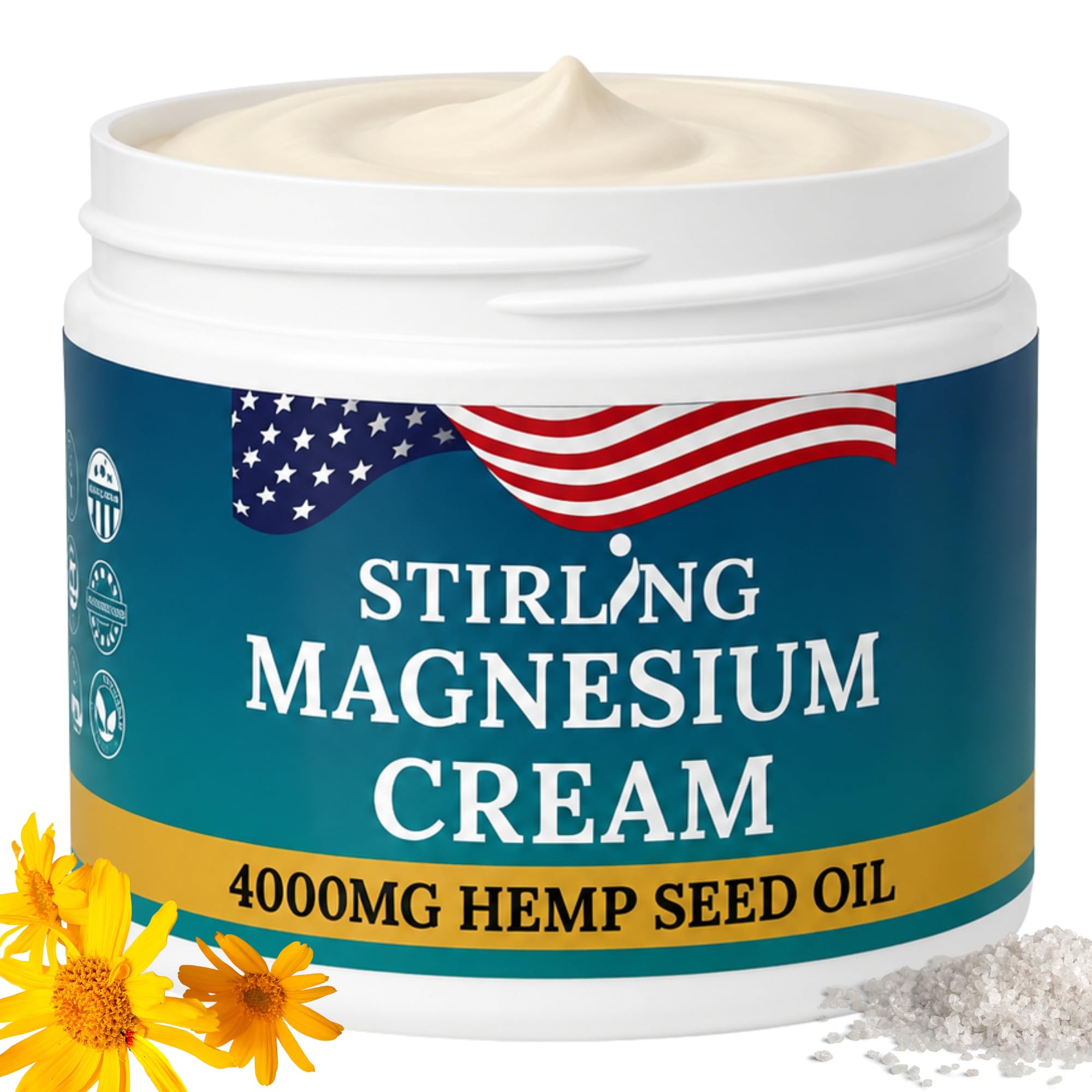 Amazon.com : STIRLING Magnesium Cream - 4000mg Hemp Seed Oil