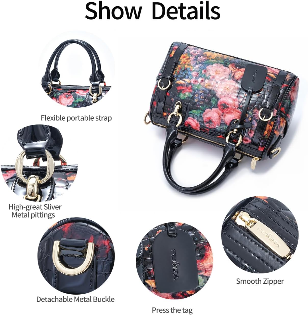 Women's Large Genuine Leather Shoulder Handbags, Luxury Tote Bag Premium Purse Crossbody Bags with Detachable Shoulder Strap - Image 5