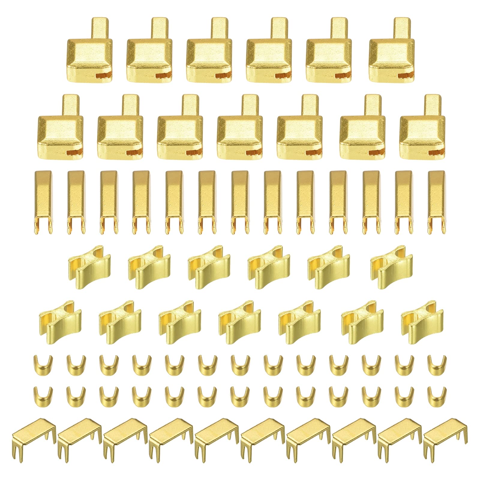 uxcell Zipper Repair Kits, #8 Metal Latch Slider Retainers Box & Insertion Pins & Top Bottom Stoppers for Bag Coat Zippers Replacing (75Pcs, Golden)