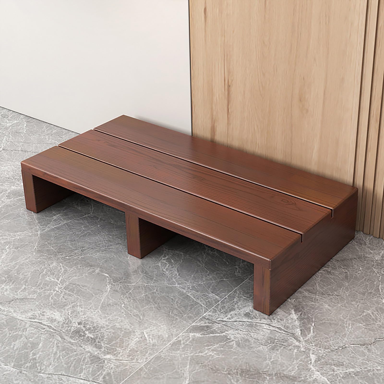 Hggdsac Wooden Steps for Garden, Step for Outside Back Door, Outdoor Steps Anti Slip, 12/15cm Height, Mobility Step for High Beds, Bathroom, Kitchen, Garden, Doorstep, Brown, 60×30×15cm