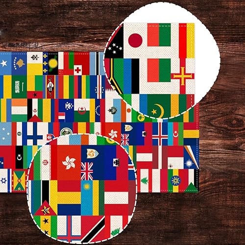 Miniatura 5 de Nepnuser Camino de mesa con bandera internacional para todo el mundo, decoración de fiesta de cumpleaños infantil, comedor, decoración del hogar (13