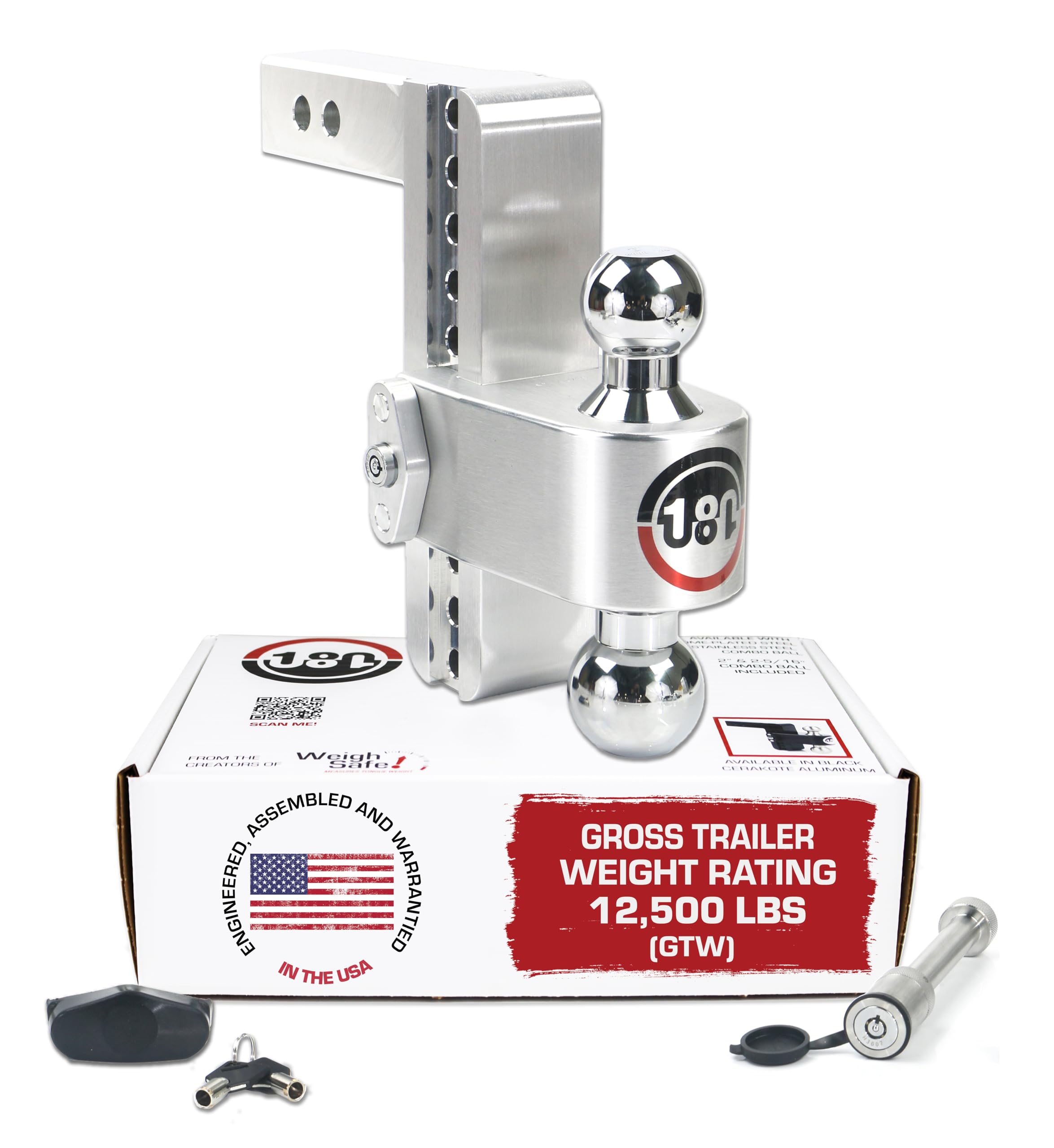 Weigh Safe 180-Degree Trailer Hitch - Adjustable Trailer Hitch for Towing - Compatible with 2.5