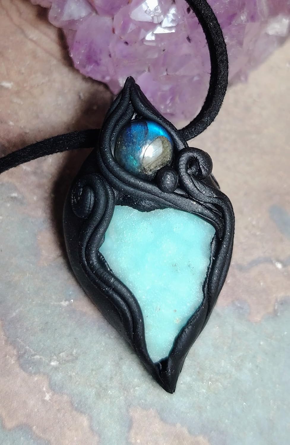 | Sirian Starseed Stargate Necklace | Raw Blue Hemimorphite Specimen Pendant | Sirius Constellation 5D Ascension Energy |Jewelry for the New Earth